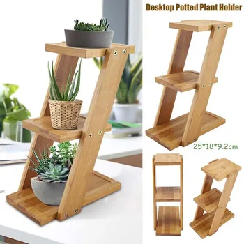 

1PC 3 Tiers Indoor Plant Flower Pot Planter Stand Assembly Wood Holder Gardening Wood Holder Home Decoration