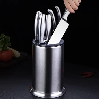 

Kitchen Cutter Block Anti-Skid Stainless Steel Cutter Holder Storage Rack Inserted Cutter Organizer Cutter Storage Rack For Home