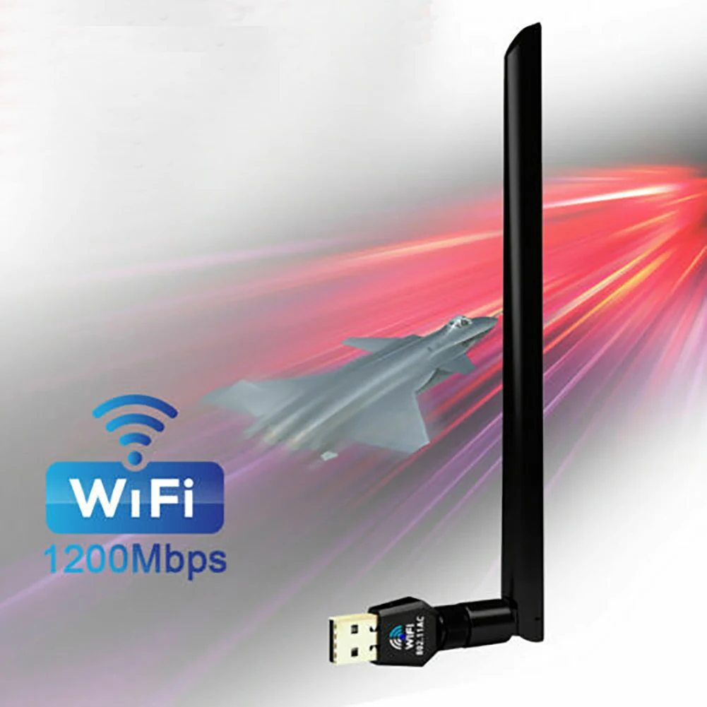 1200 Мбит/с антенной офис 802.11ac Wifi адаптер легко применяется USB 2,0 внешняя мини Сетевая карта двухдиапазонный домашний беспроводной ключ