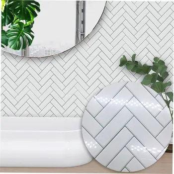 

Aliex Sells Nordic Modern Minimalist White Herringbone Style Tile Stickers Bedroom Kitchen Living Room Study Wall Stickers