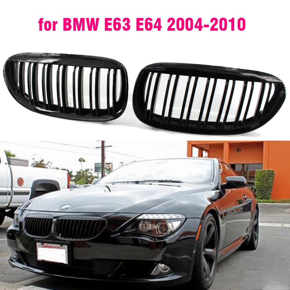 Recambio de rejilla delantera de riñón para BMW, accesorio de carreras para Estilismo de coche, modelos E63, E64, Serie 6, 2DR, años 2004 a 2010