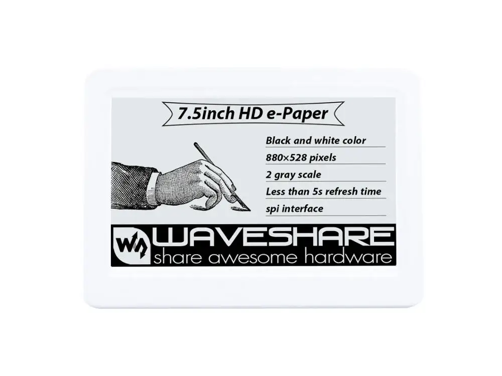 7.5inch NFC-Powered HD e-Paper 800x528 SPI interface No Battery Wireless Powering and Data Transfer black white color | Компьютеры и