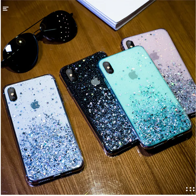 Роскошный блестящий Блестящий силиконовый чехол для телефона iPhone 11 Pro XS Max XR X 8 7 Plus, мягкий прозрачный чехол для iPhone 6S 6