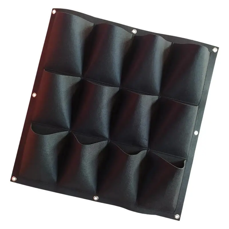 Wall Hanging Planting Bag Vertical 12-Pocket Planter Felt Growing Bag for Garden Outdoor