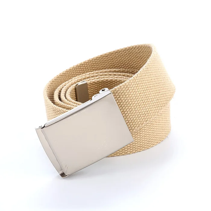 FINEJO Canvas Waistband Plain Men Belt Casual Man Belt Waist Fashion Solid Candy Color Webbing Strap Male Belts