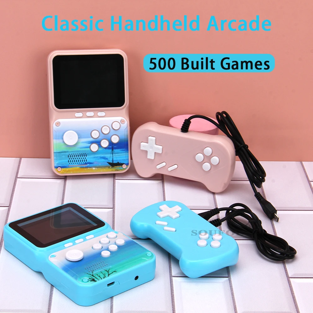 8 Bit 3.0&quot Portable Handheld Game Players Retro Mini Console Kids Video Built-in 500 Games Support TV AV-OUT | Электроника