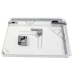 Tablero de dibujo A3 portátil, tablero de pintura con reglas paralelas, Clips de esquina, bloqueo de cabeza, ángulo ajustable, herramientas de dibujo artístico