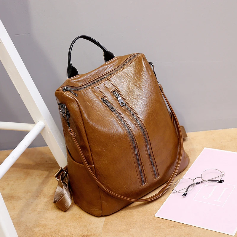 TETHYS Bags for Women Designer Backpacks Women High Quality PU Leather Backpack Large Capacity Travel Backpack Mochila Mujer