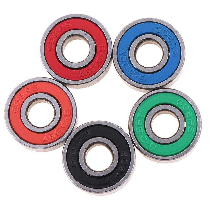 5x ABEC-9 608 2RS роликовые колеса для роликовых коньков с возможностью поворота на подшипник анти-ржавчины скейтборд подшипник ступицы колеса красный герметичный 8x22x7 мм Винт