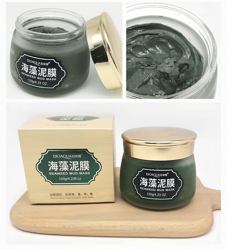 BIOAQUA Green Bean and seaweed Mud Wrap Facial Mask Winter face care Moisture Oil Control Deep Cleansing