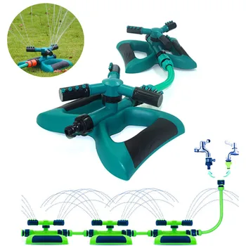 

24*19*9.5cm Auto 360 Gear Drive Dial Rotating Garden lawn sprinkler Watering Irrigation 3 Nozzles Grass Water Sprinkler