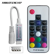 Мини Led RGB пульт дистанционного управления DC5-24V 17key RF беспроводной контроллер с 4pin Женский DC для 5050 12A RGB светодиодные ленты освещение