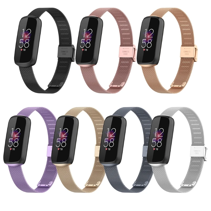 Ремешок из нержавеющей стали совместимый с Fitbit-Luxe водонепроницаемый прочный