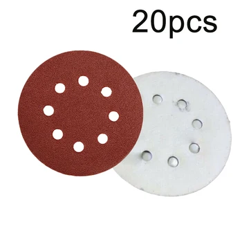 

20pcs Sanding Discs 60 Grit Alumina Coated Hook Loop 8 Holes Polishing Woodworking Metal Jade Removing Dust Abrasive Tools