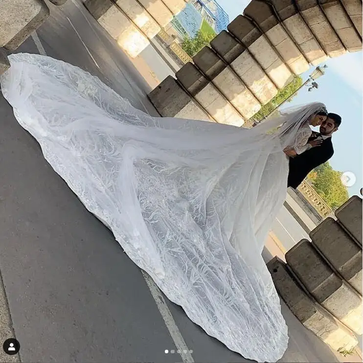 Vestido de noiva casamento, длинный рукав, аппликация, свадебное платье, gelinlik, Дубай, свадебные платья, иллюзия, прозрачная, robe de mariee