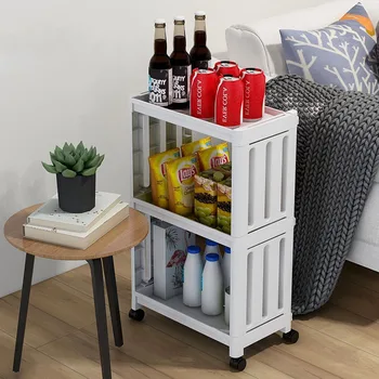 

2/3/4Layer Kitchen Storage Rack Fridge Side Slim Shelf Removable Gap Holder Multifunction Bathroom Organizer Shelf With Wheels