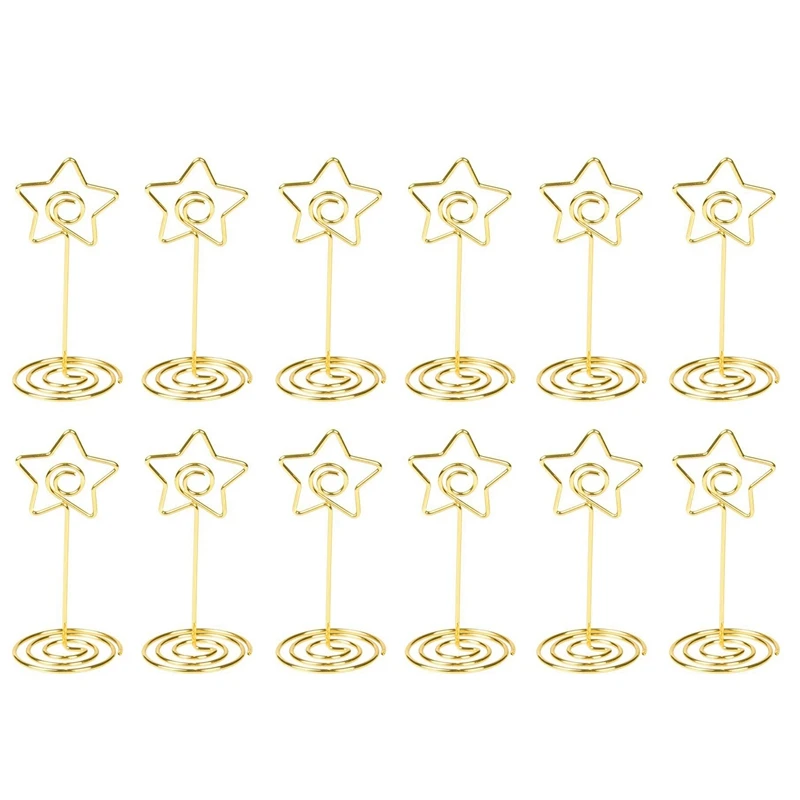 

Place Card Holder Gold Table Number Stand Wire Photo Holder Clips Picture ID Card Paper Note Memo Holder Clips for Wedding Party