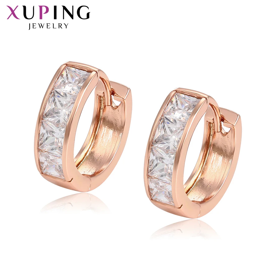 Xuping-pendientes Huggies chapados en oro mujer, joyería exquisita elegante, estilos de dijes, regalos, 98928 Joyería y accesorios