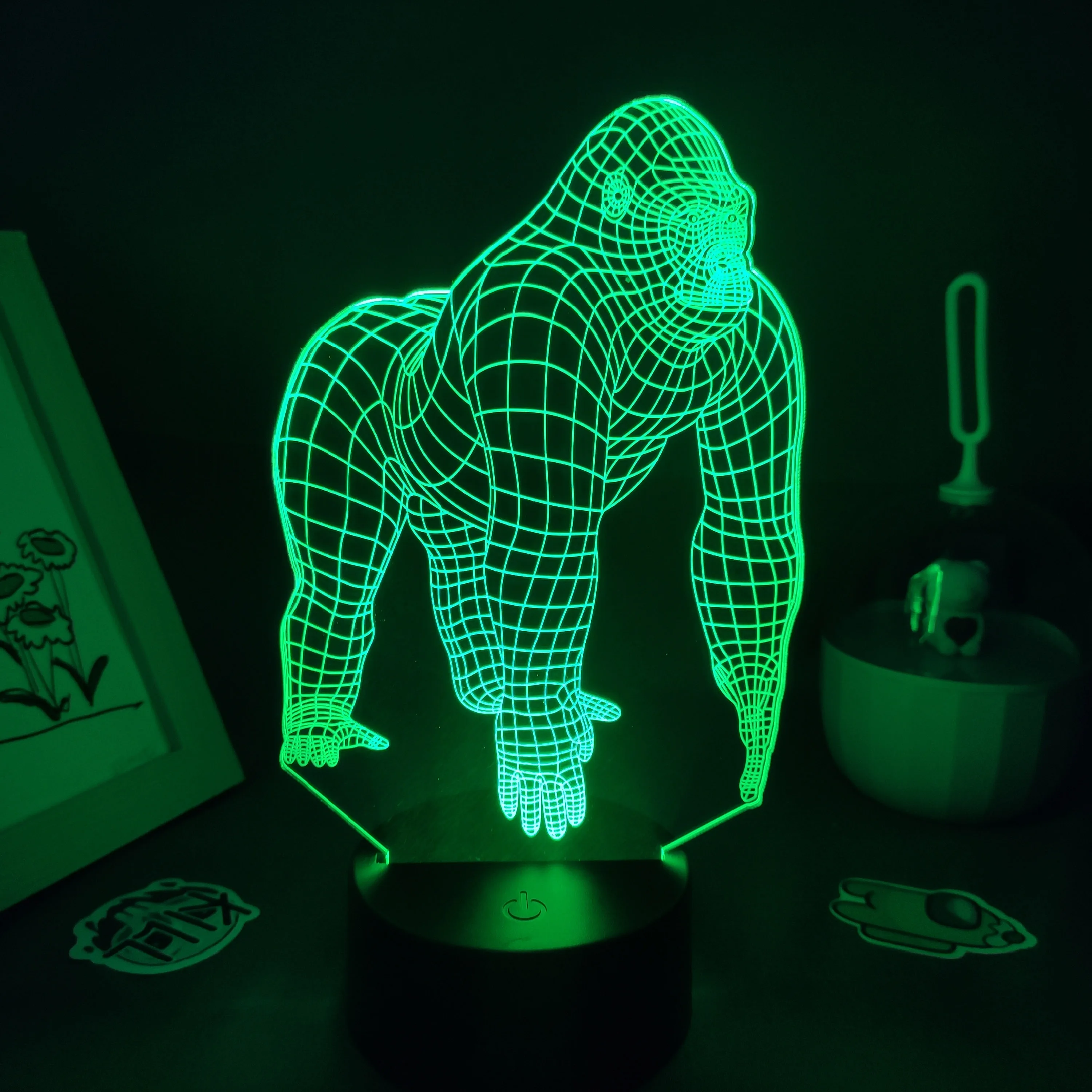 cool night lights American Movie Titan 3D Lamp RGB Led Night Lights Colorful Birthday Gifts For Friends Bedroom Bedside Table Decor Animal Gorilla mushroom night light