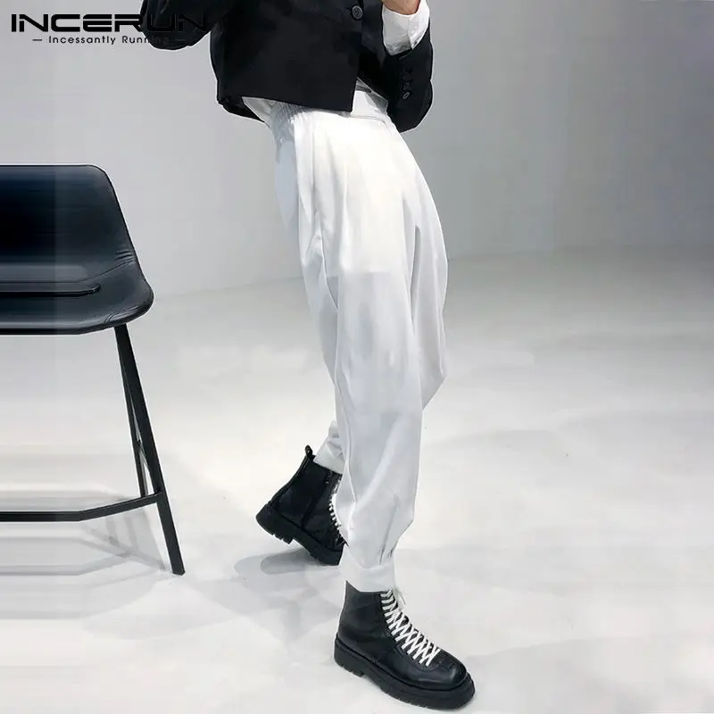 Men's Fashion Long Pants Casual Streetwear All match Male Solid Color