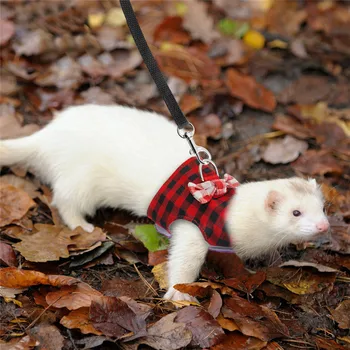 

Bunny Harness Vest and Hamster Leash Set For Ferret Guinea Pig Gerbils Puppy Bowknot Chest Strap Harness Small Pet Supplies