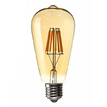

Dimmable E27 8W Edison Retro Vintage Filament ST64 COB LED Bulb Light Lamp Body Color:Golden Cover Light Color:Gold Yellow(2200K