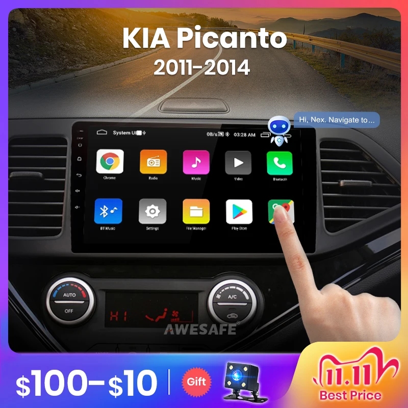 Автомагнитола AWESAFE PX9 для KIA мультимедийный видеоплеер на Android 2011 2012 2013 с GPS