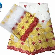 LIULANZHI белый Базен кружева ткани дизайн золото/красная вышивка хлопок Базен ткань с камнями 5+ 2 ярдов ML47B49