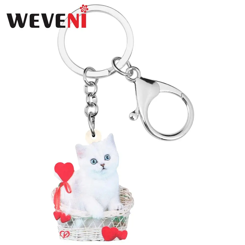 WEVENI акриловая корзина на День святого Валентина Burmilla Cat брелок животное для