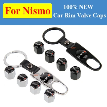 

1Set NISMO logo Car Accessory Wheel Rim Tire Caps Covers Leather Keychain for nissan Teana Sylphy Qashqai Livina Tiida Cube juke
