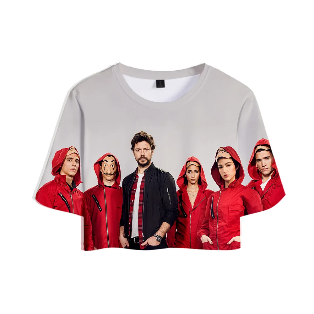 Money Heist La Casa De Papel пикантные топы с 3D принтом женские хлопковые футболки домашняя