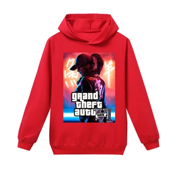 

c Walker gta 5 Grand Theft Auto boy hooded bottoming large children's cotton spring and autumn models boys long-sleeved T-shirt
