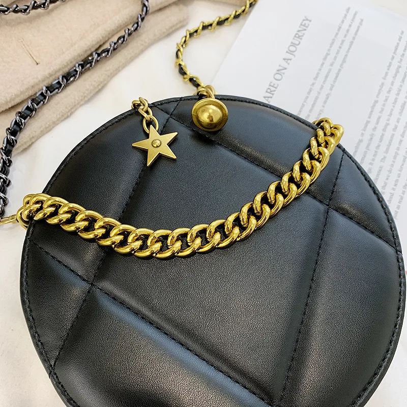 

Textured Western Style Bag Women's 2019 New Style Spiraea Small round Bag Korean-style Versatile Messenger Bag