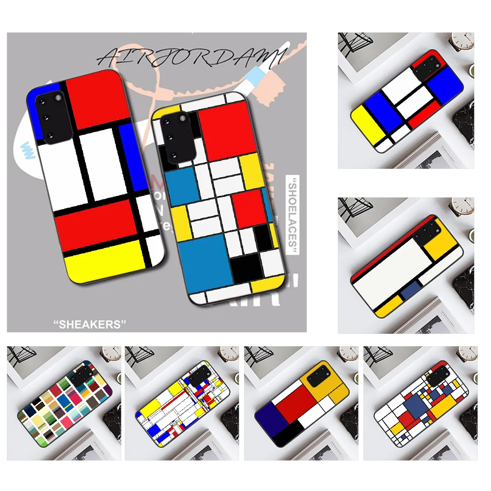 NBDRUICAI Mondrian grid Art Cover черный мягкий чехол для телефона Samsung S20 plus Ultra S6 S7 edge S8 S9 S10 5G |