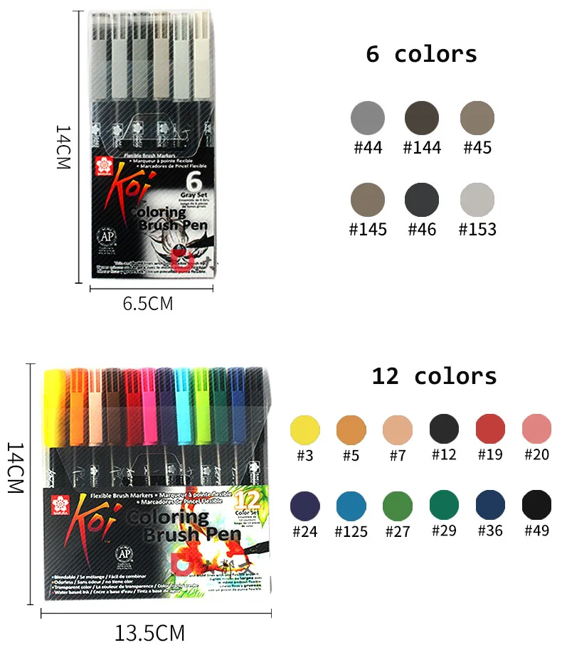 TUNACOCO pen set Japanese stationery SAKURA pen Mark pens marker colour pen soft brush drawing pen school arts markers bb1710196