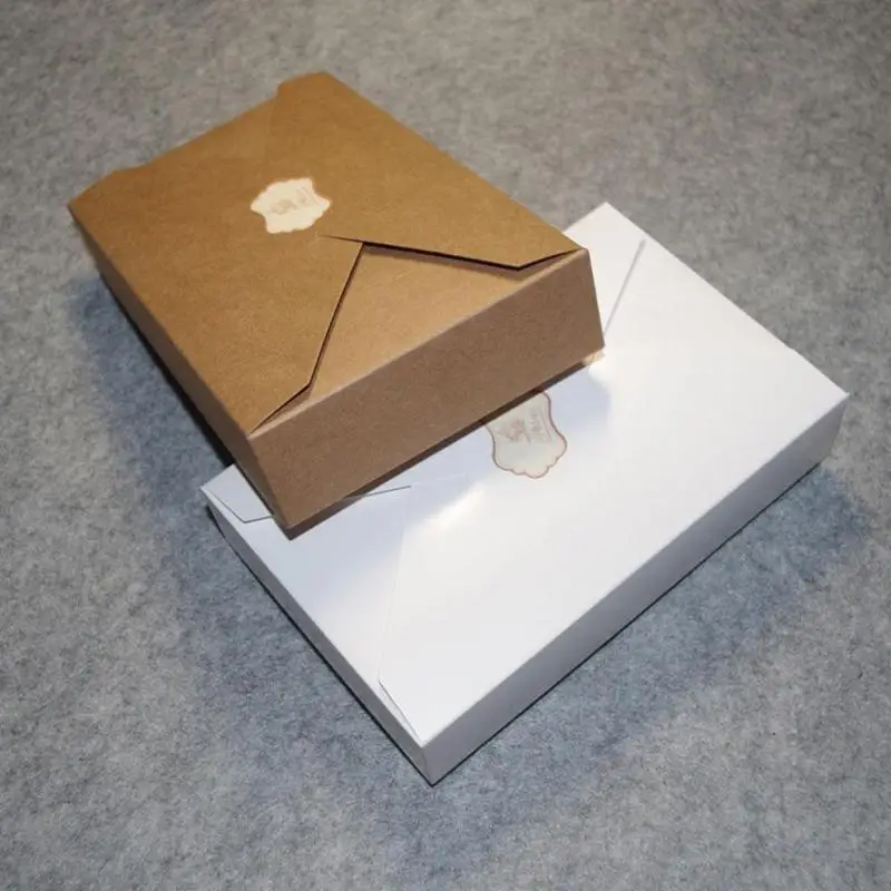 10 один продавать Простой Конверт лук-стиль подарок-стиль воловья обернутая коробка из крафт-картона бумажная упаковочная коробка