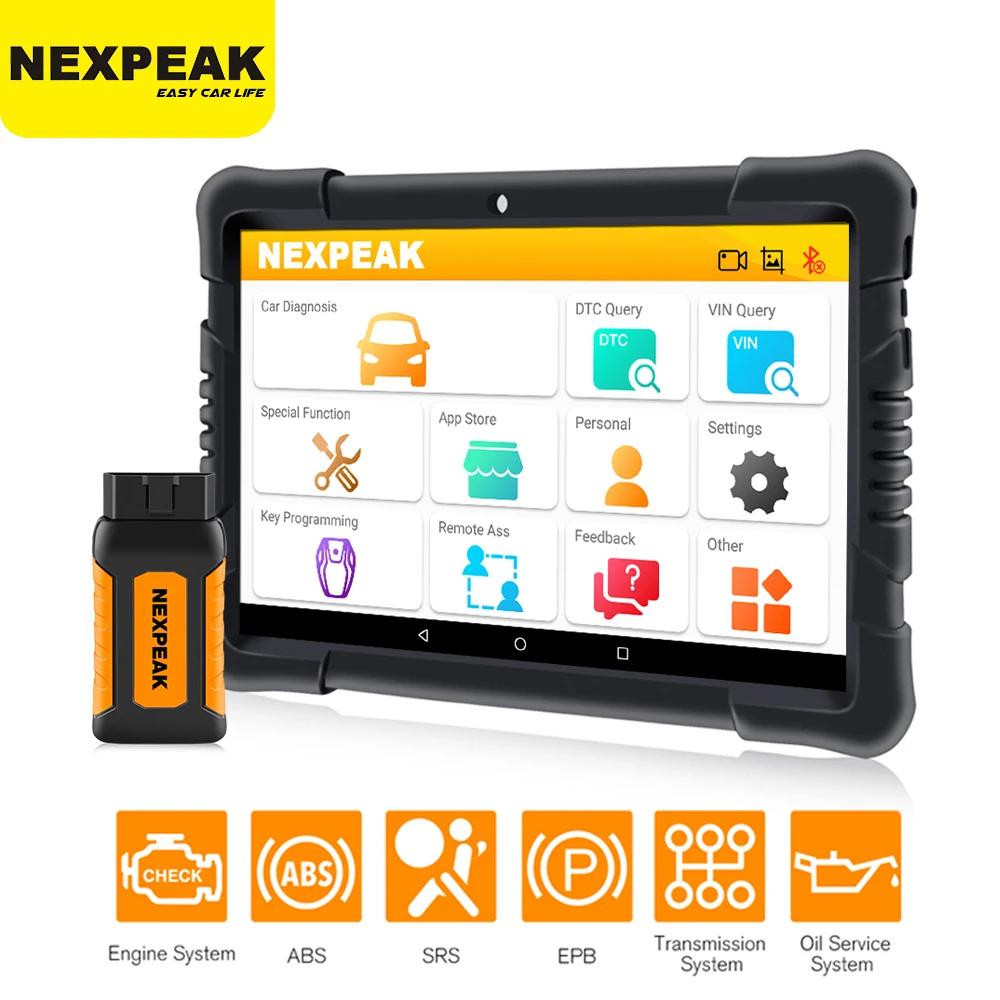 NEXPEAK OBD2 Автомобильный сканер Bluetooth ABS подушка безопасности для EPB DPF сброса OBD 2