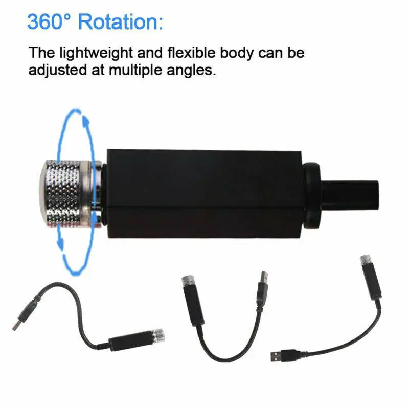 USB Powered Mini LED Car Roof Star Night Lights Laser Atmosphere Ambient Projector Vehicle Interior Atmosphere Galaxy Lamp Decor