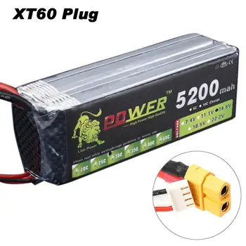 

22.2V 5200mAh 30C 6S Polymer Lithium Battery With T/XT60 Plug For Remote Control Model Aircraft Helicopter Ship RC Toys