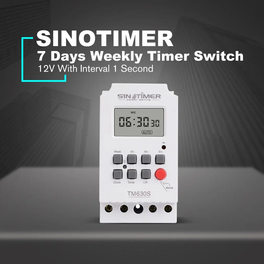 SINOTIMER TM630S-2 7 дней в неделю ЖК-цифровой программируемый таймер с интервалом 1 секунда мощность прямой выход