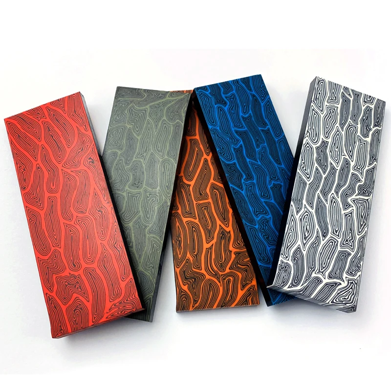 2021 New Style G10 Knife Handle Material Diy Handle Composite Material Damascus Pattern G-10 Tool Patch Material 130x43x8mm
