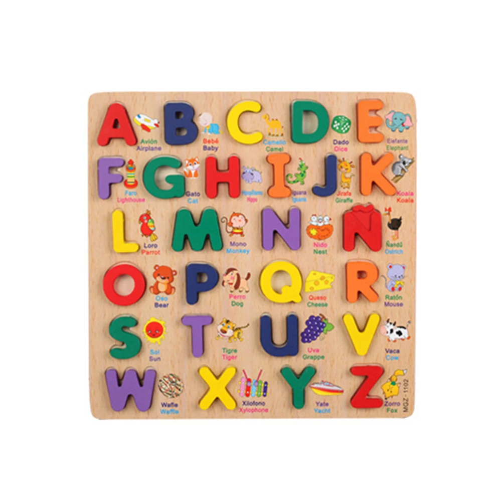 Смешные Деревянные красочные 3D Алфавит числа головоломки доска раннего образования детские игрушки дети