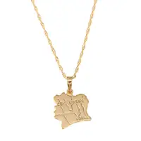 Cote D'Ivoire Map Pendant Necklace Ivory Coast Maps Necklaces Gold Color Map Jewelry For Women Men 1