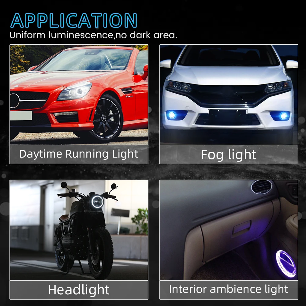 Olho de Anjo Nbsp Bluetooth Controle App Halo Anéis Algodão Cob Led Carro Sinal Auto Farol & Rgb 13 & Nbsp; rgb olho de anjo bluetooth