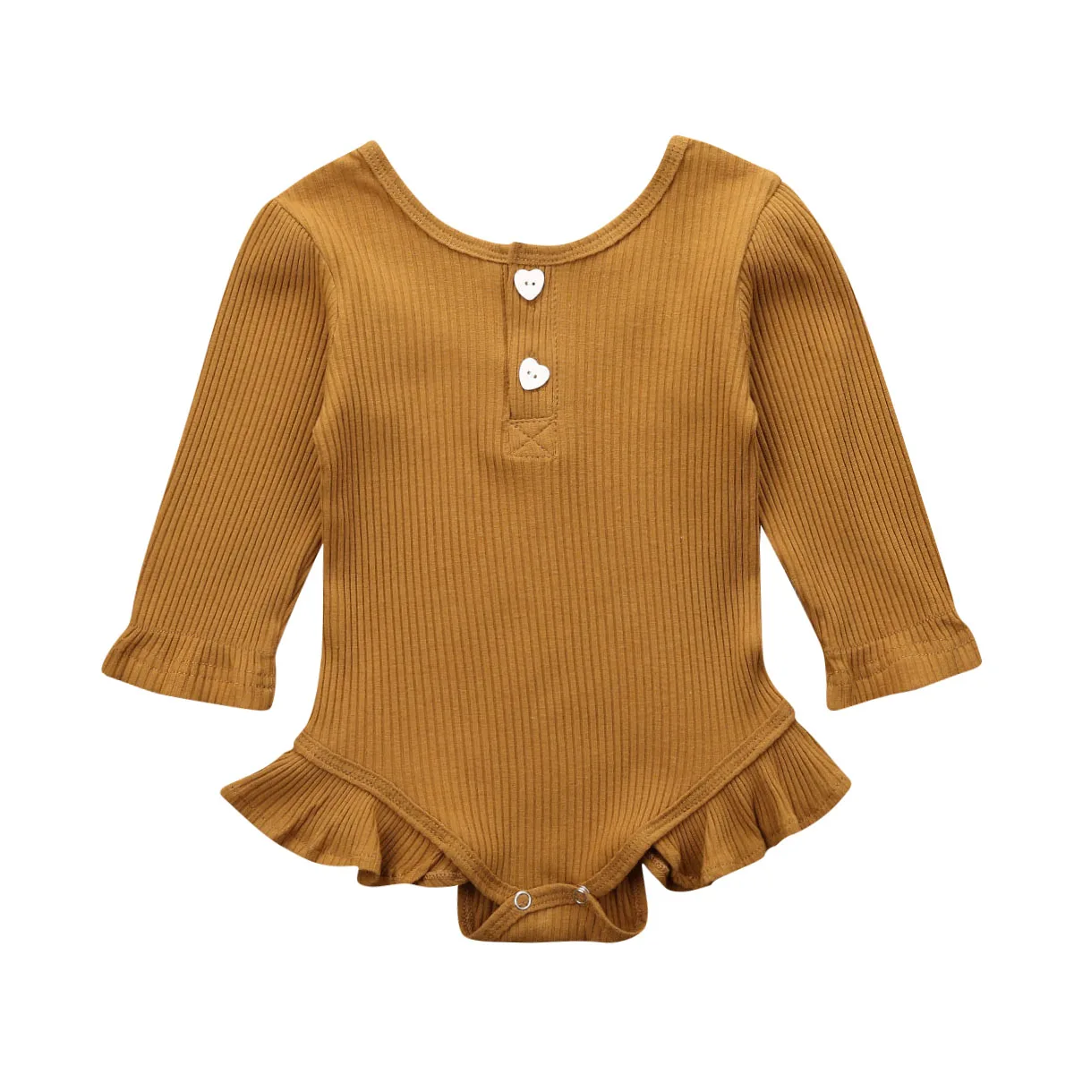 Весенне-осенняя одежда для малышей Одежда для новорожденных девочек трикотажный комбинезон с оборками комплект одежды с длинными рукавами