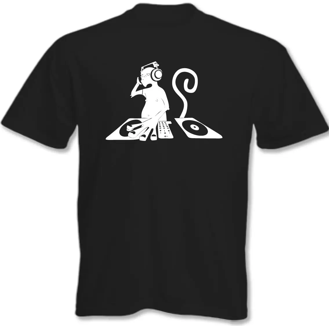 Dj Monkey ~ Мужская смешная футболка Djing деки проигрыватель танцевальная музыка |
