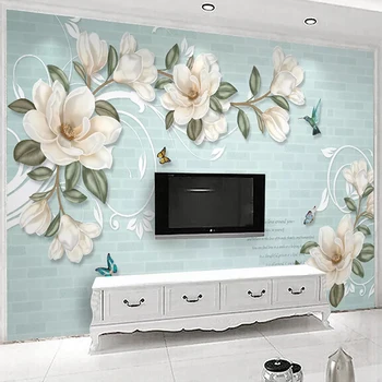 

Custom Wallpaper 3D Hand-painted Magnolia Flowers Murals Living Room TV Sofa Bedroom Romantic Home Decor Self-Adhesive Stickers