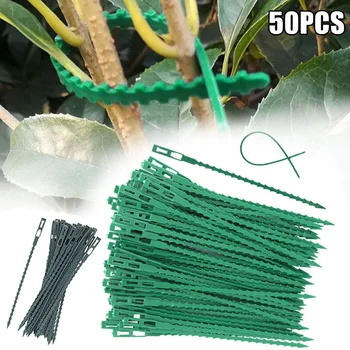 

50pcs Flexible Plastic Twist Ties Adjustable Garden Plant Twist Ties for Multi-Purpose Gardening Support DIY Tools BV789