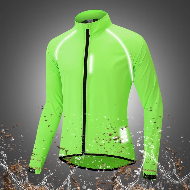 WOSAWE Reflective Cycling Jackets Men Breathable Waterproof Lightweight Rain Windbreaker Coat Bicycle Cycle MTB Bike Clothing BL244-G