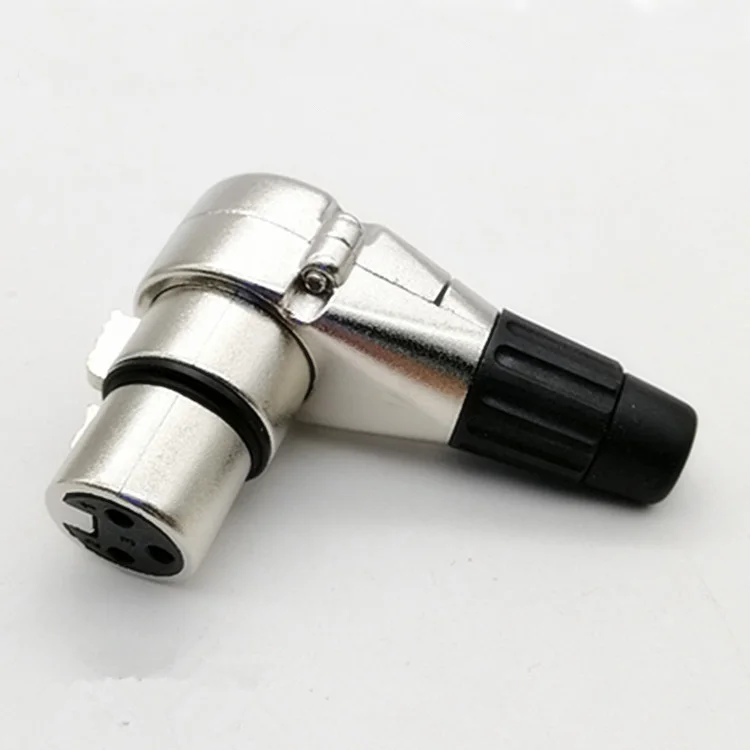 10 шт./лот правый угол 3-контактный 3 Pin Тип изгиба 3PIN XLR штекер микрофона Аудио кабель Разъемы